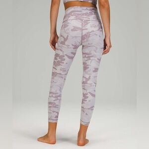 Lululemon 2 Wunder Under High Rise Workout  Lounge Athletic Ribbed Camo Leggings